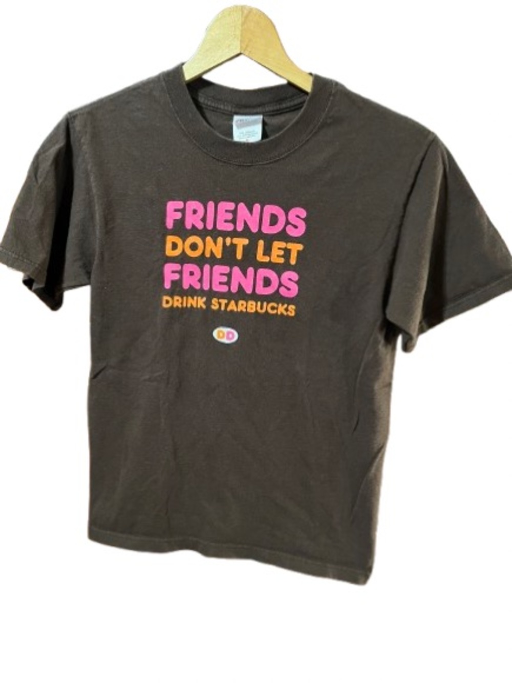 Dunkin' Donuts 'Friends Don't Let Friends Drink Starbucks' Tee Shirt Size Small